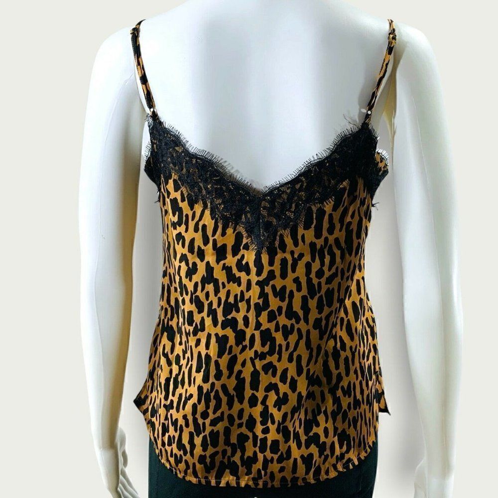 BP Leopard Print Satin Lace Camisole Brown XS NWT - Picture 4 of 7